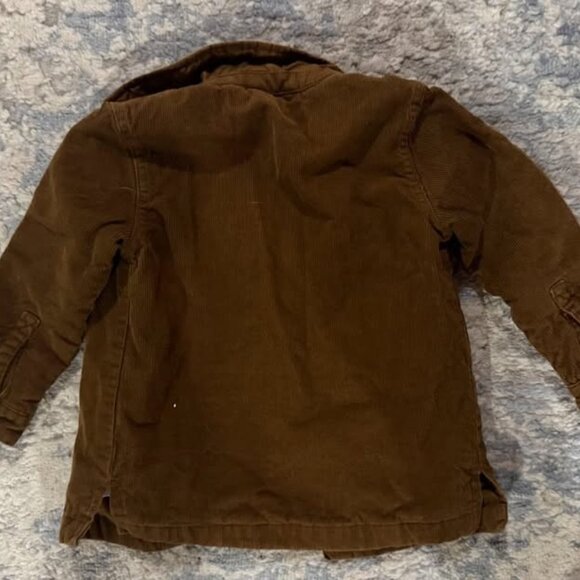 Boys 4T Corduroy Jacket Brown Sherpa Lined Pockets Fall Coat - Picture 2 of 4